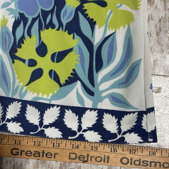 70s Boho White Button Down Shirt w/Floral Print Trim Collared - Small‎ - Picture 6 of 9